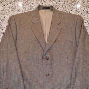Ralph by Ralph Lauren sport coat blazer jkt 46R houndstooth brn/blk wool/lycra